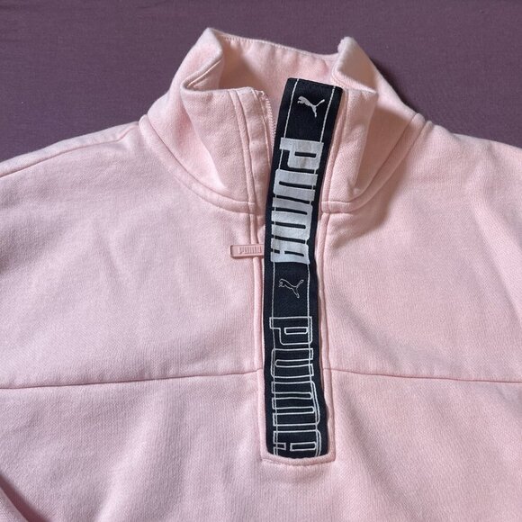 Puma Pathfinder 1/2 Zip pullover sweatshirt in light pink - size medium - Picture 3 of 12